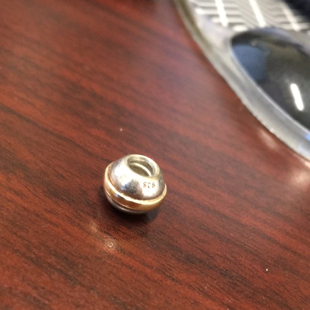 PANDORA Saturn 925 ALE Sterling Silver Charm With 14k Gold Ring 790178 - Retired